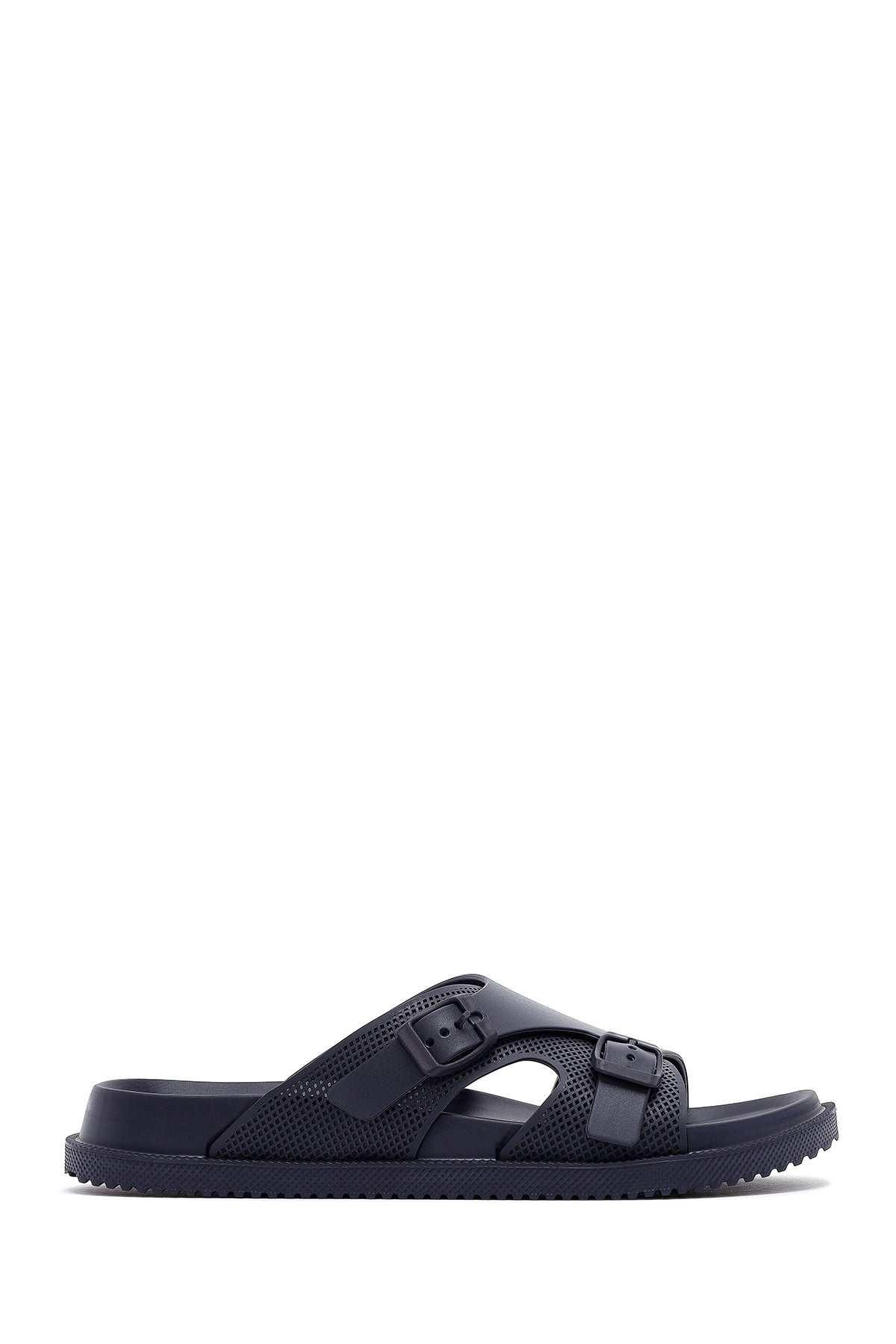 Men's Navy Blue Buckled Slippers 25SFD6971PV | Derimod