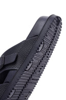 Men's Navy Blue Buckled Slippers | Derimod