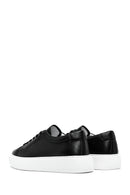 Erkek Siyah Bağcıklı Kalın Tabanlı Deri Sneaker | Derimod