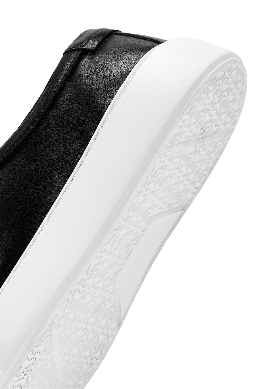 Erkek Siyah Bağcıklı Kalın Tabanlı Deri Sneaker