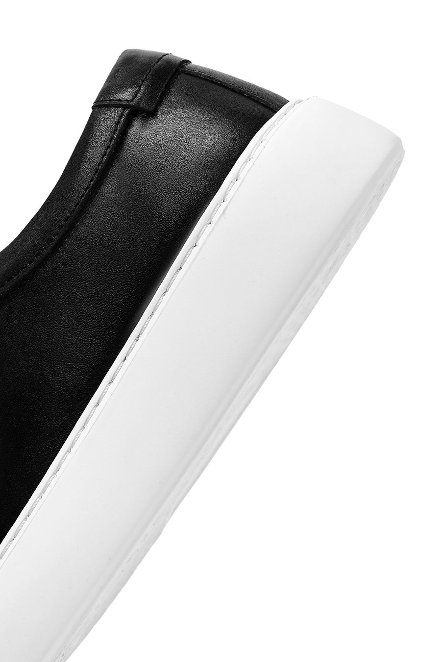 Erkek Siyah Bağcıklı Kalın Tabanlı Deri Sneaker