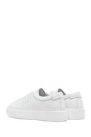 Erkek Beyaz Bağcıklı Kalın Tabanlı Deri Sneaker | Derimod