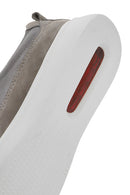 Erkek Gri Bağcıklı Kalın Tabanlı Deri Sneaker | Derimod