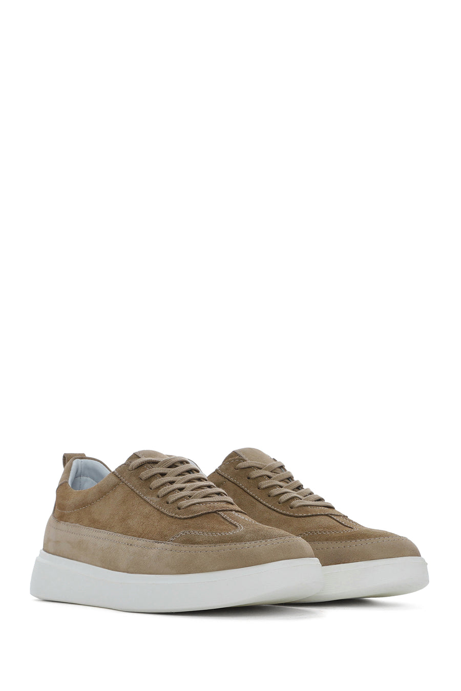 
Men's Mink Lace-Up Thick Sole Leather Sneaker
