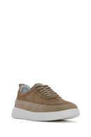 Erkek Vizon Bağcıklı Kalın Tabanlı Deri Sneaker | Derimod