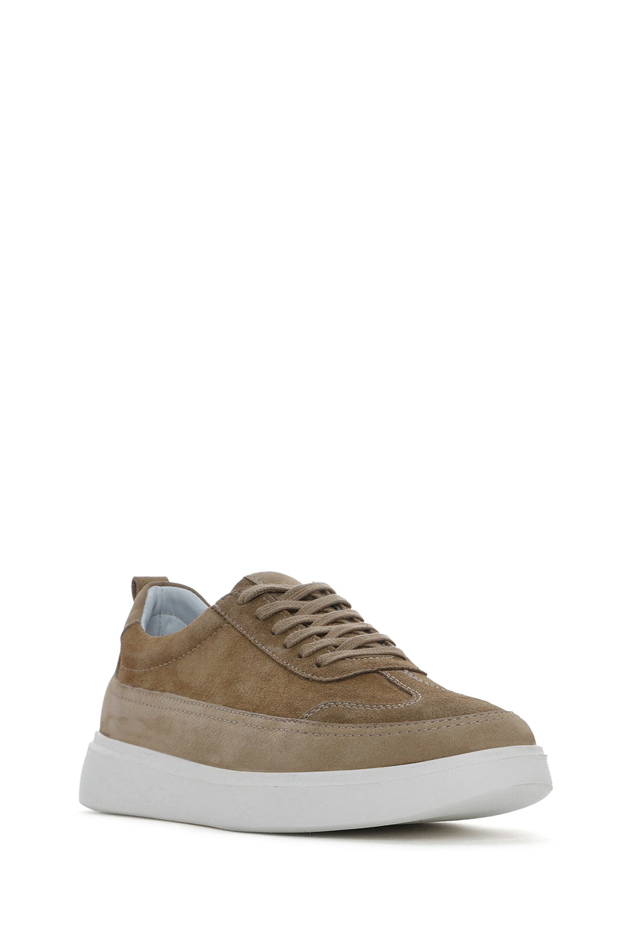 
Men's Mink Lace-Up Thick Sole Leather Sneaker
