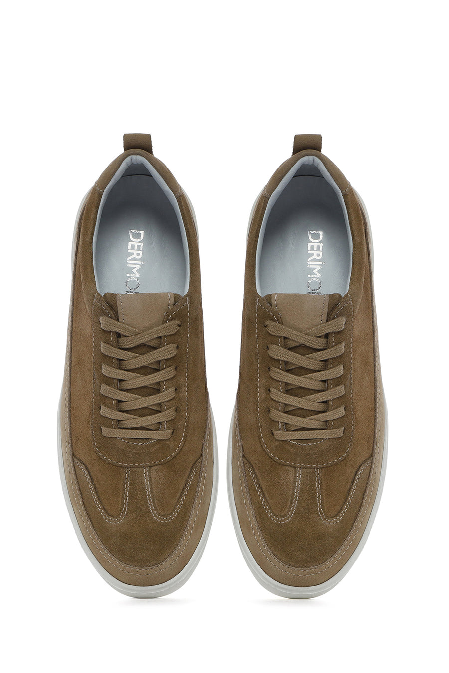 
Men's Mink Lace-Up Thick Sole Leather Sneaker
