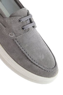 Erkek Gri Bağcıklı Süet Deri Casual Ayakkabı | Derimod