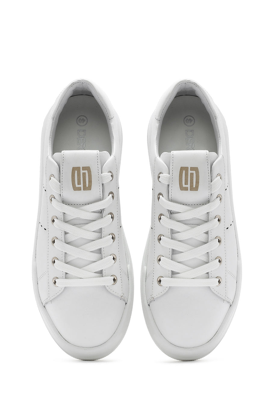 Men's White Lace-up Leather Sneaker