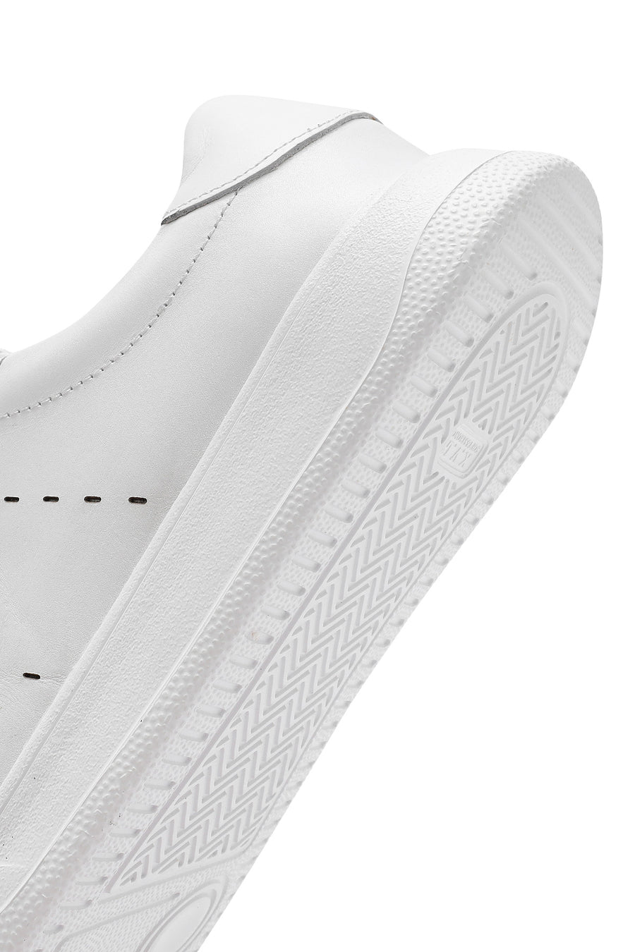 Men's White Lace-up Leather Sneaker
