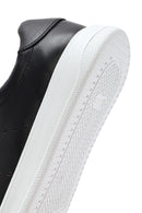 Erkek Siyah Bağcıklı Deri Sneaker | Derimod