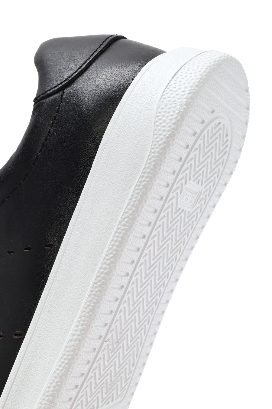 Erkek Siyah Bağcıklı Deri Sneaker