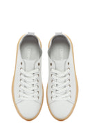 Erkek Beyaz Bağcıklı Deri Sneaker | Derimod