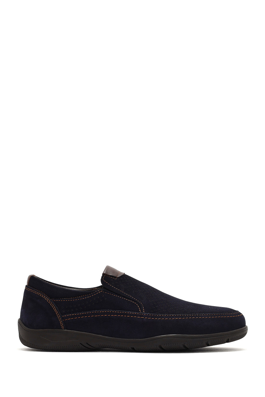 Men's Navy Blue Nubuck Leather Casual Loafer 25SFD7112V3 | Derimod