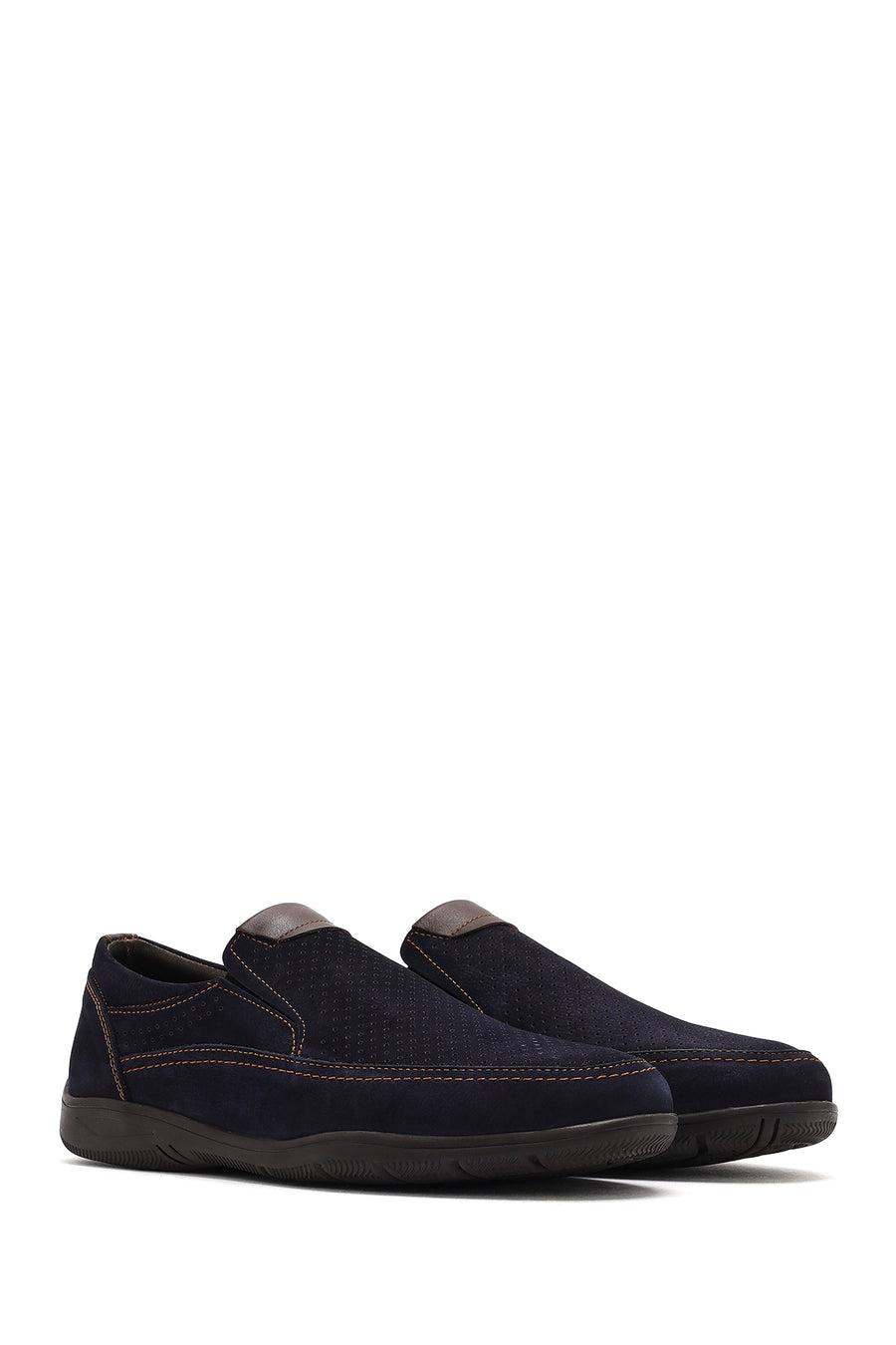 Men's Navy Blue Nubuck Leather Casual Loafer