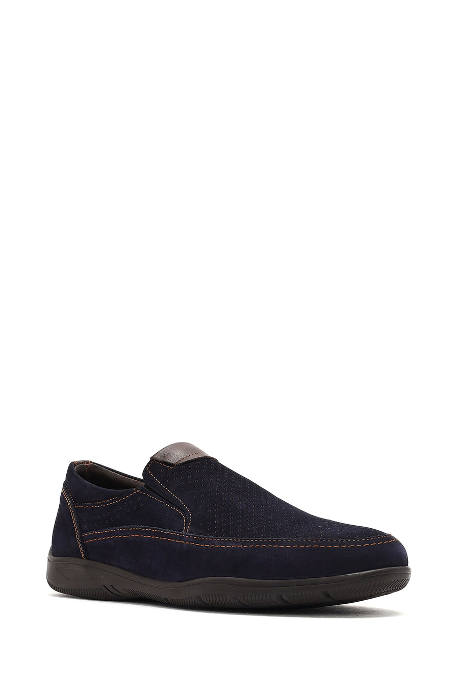 Men's Navy Blue Nubuck Leather Casual Loafer