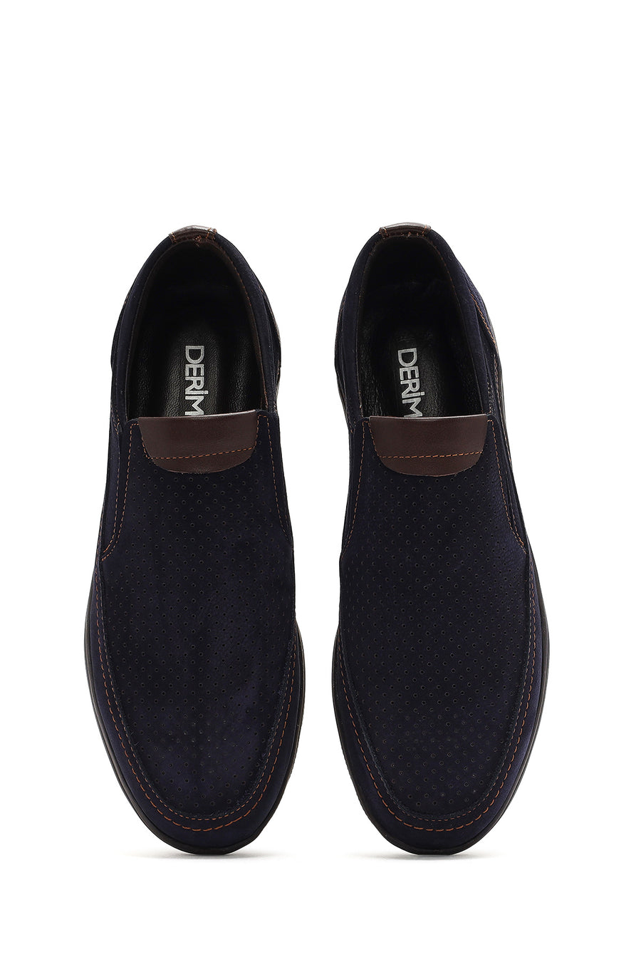 Men's Navy Blue Nubuck Leather Casual Loafer