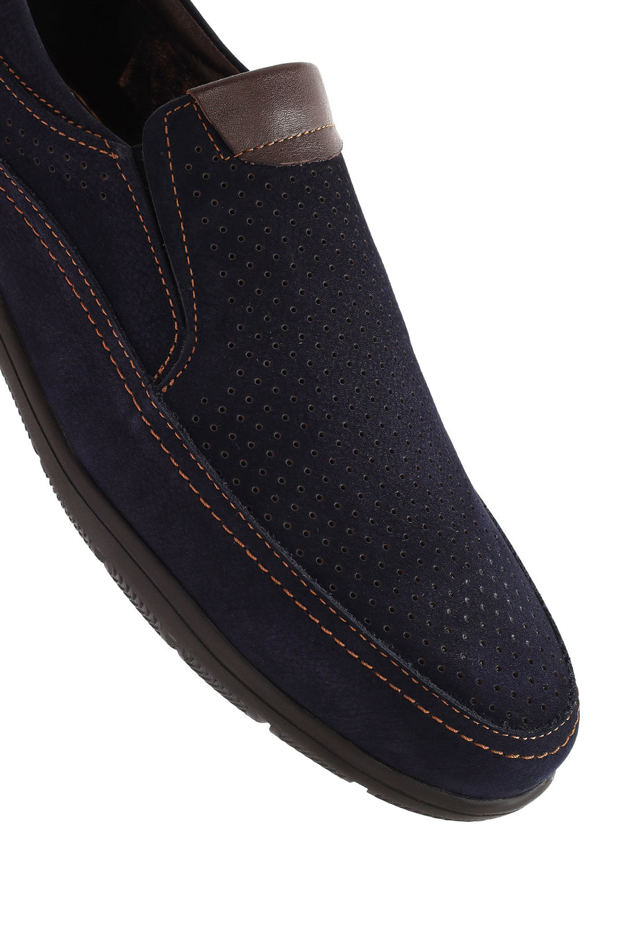 Men's Navy Blue Nubuck Leather Casual Loafer