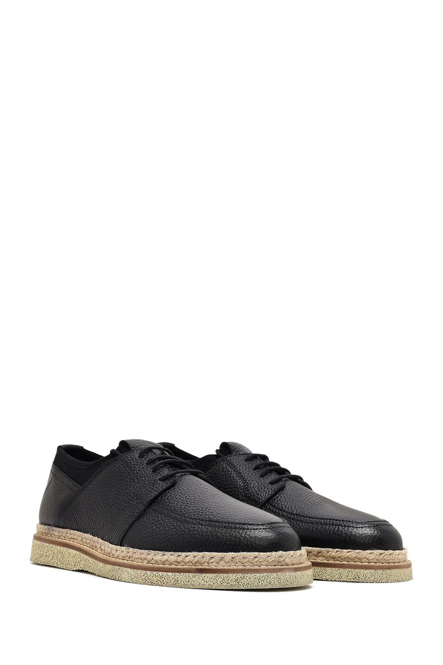 Men's Black Lace-up Leather Casual Shoes