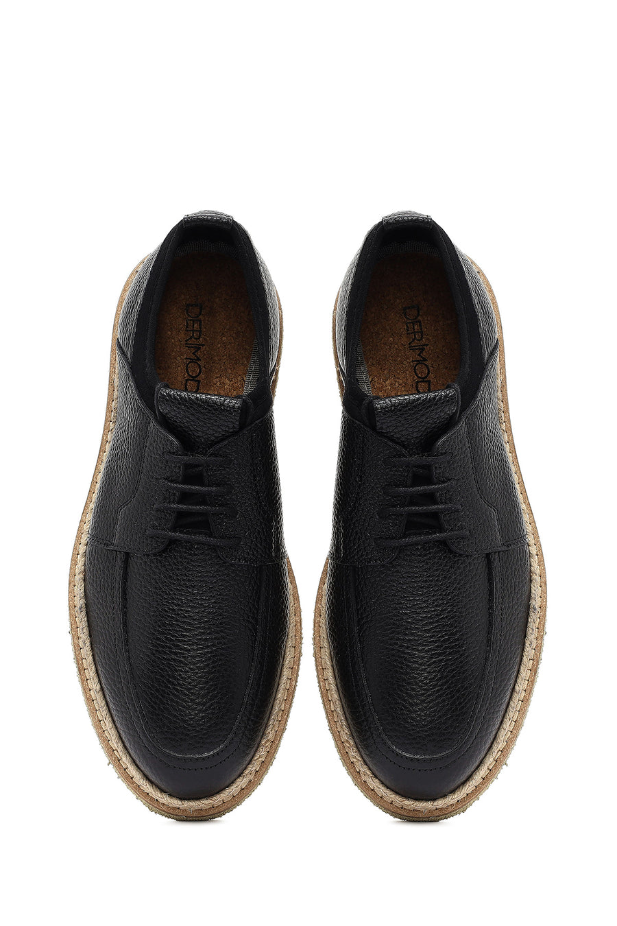 Men's Black Lace-up Leather Casual Shoes