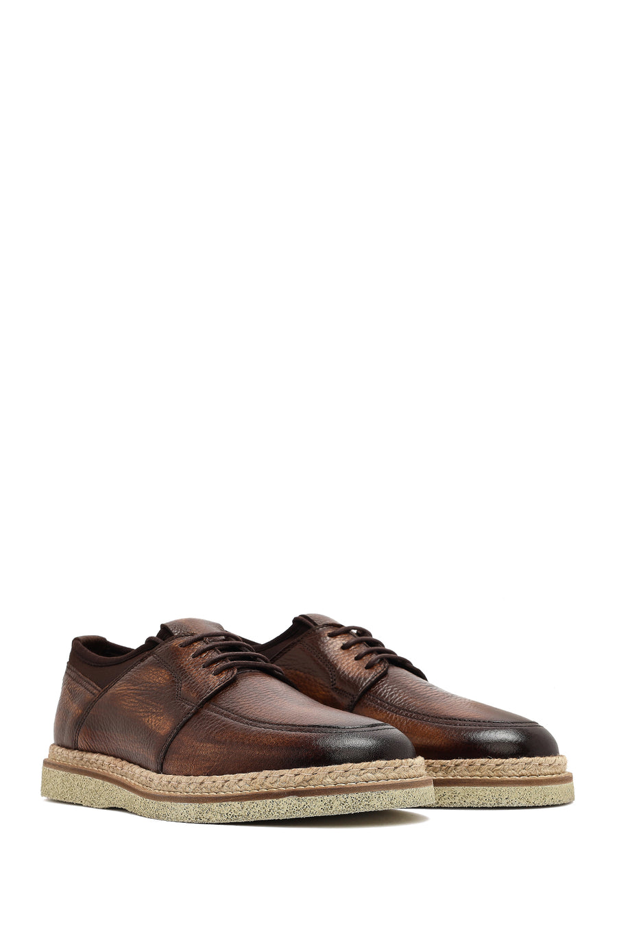 Men's Brown Lace-up Leather Casual Shoes