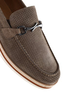 Erkek Vizon Süet Deri Casual Loafer | Derimod