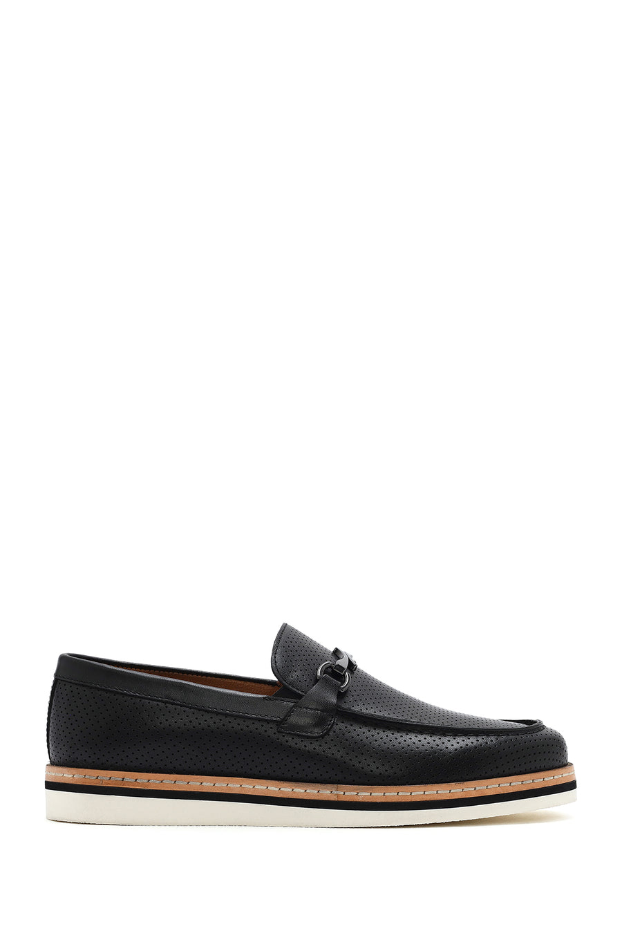 Men's Black Leather Casual Loafer 25SFD722218 | Derimod