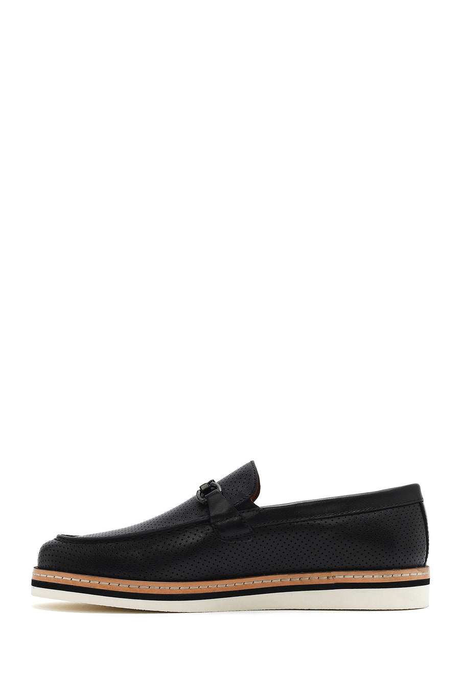 Men's Black Leather Casual Loafer