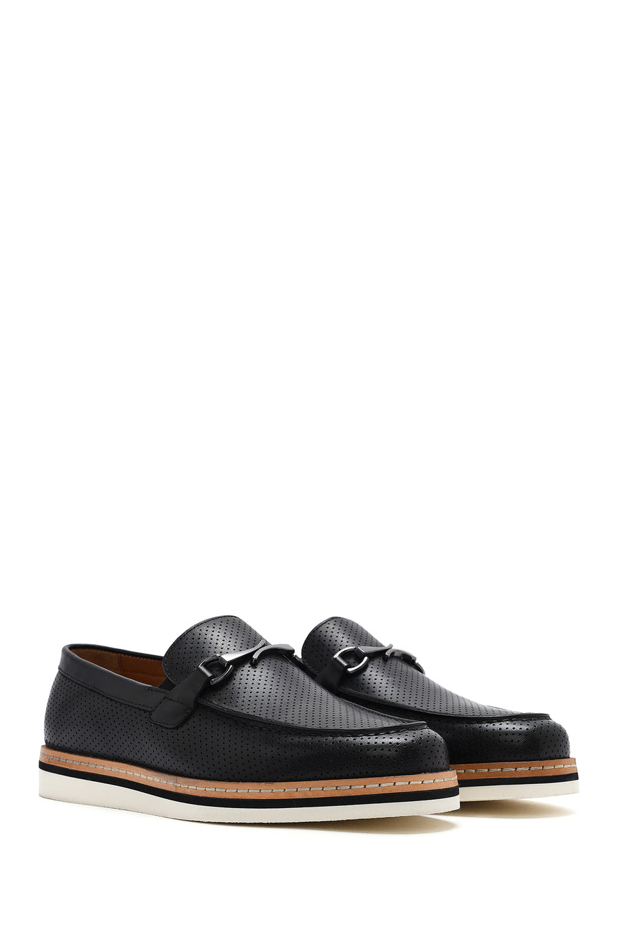 Men's Black Leather Casual Loafer