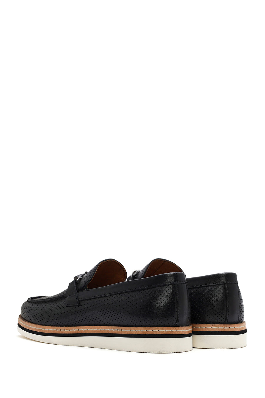 Men's Black Leather Casual Loafer