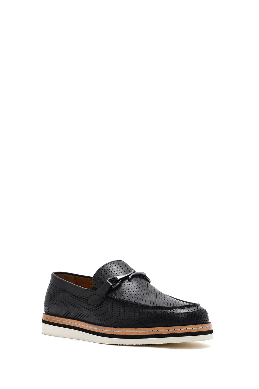 Men's Black Leather Casual Loafer