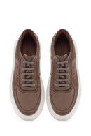 Erkek Bej Bağcıklı Kalın Tabanlı Süet Deri Sneaker | Derimod