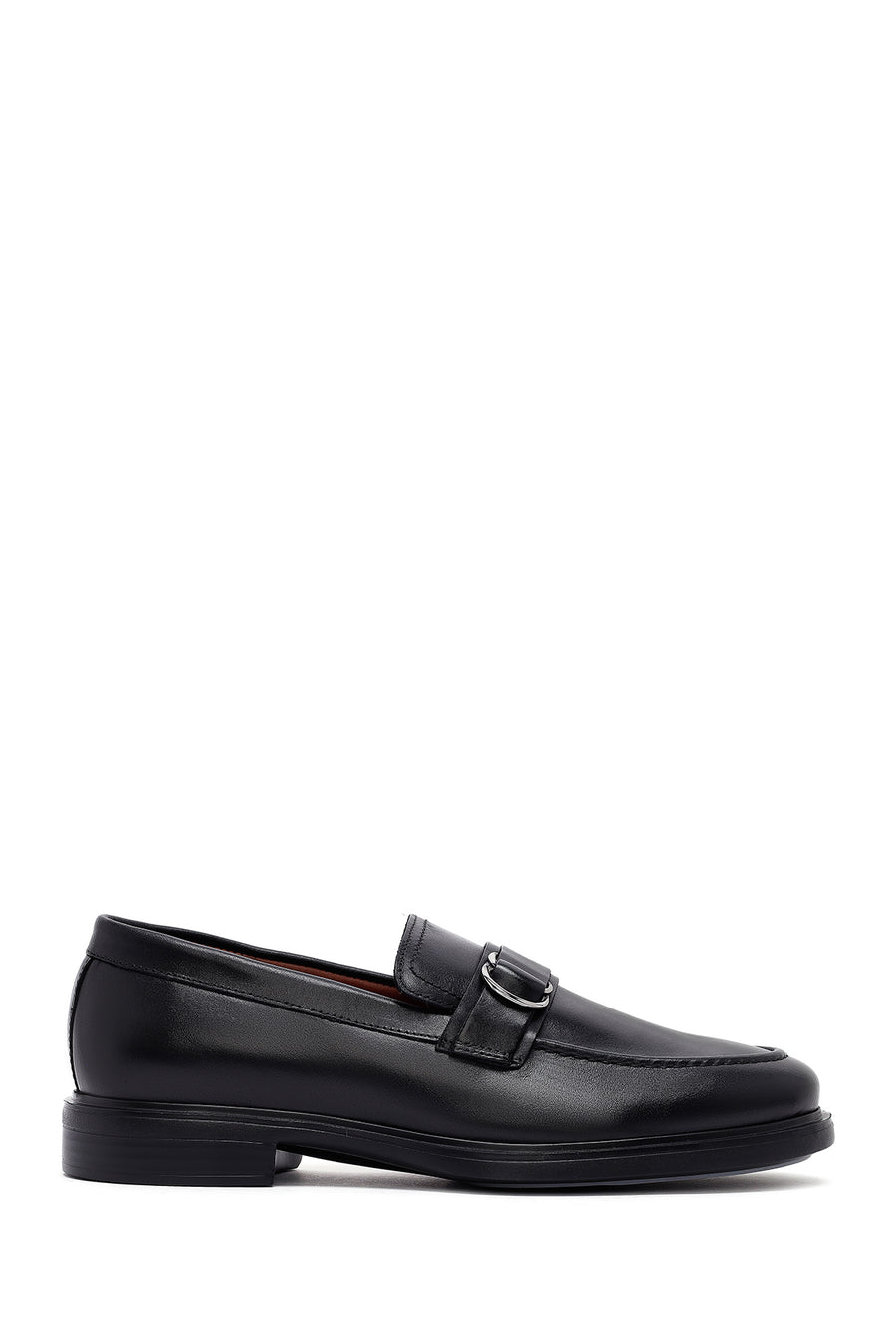 Men's Black Buckle Leather Loafer 25SFD724418 | Derimod