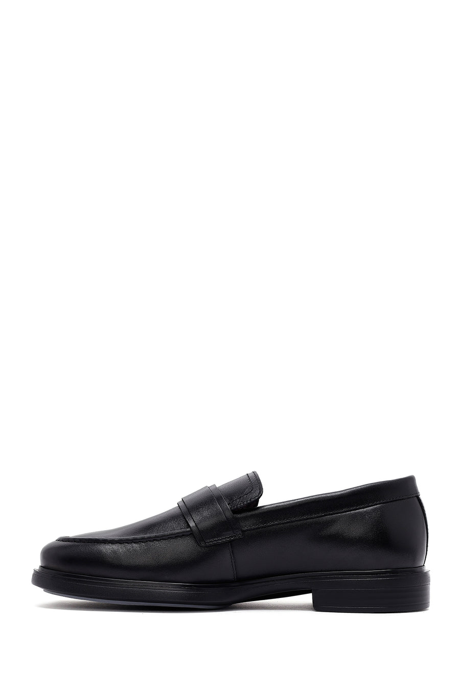 Men's Black Buckle Leather Loafer