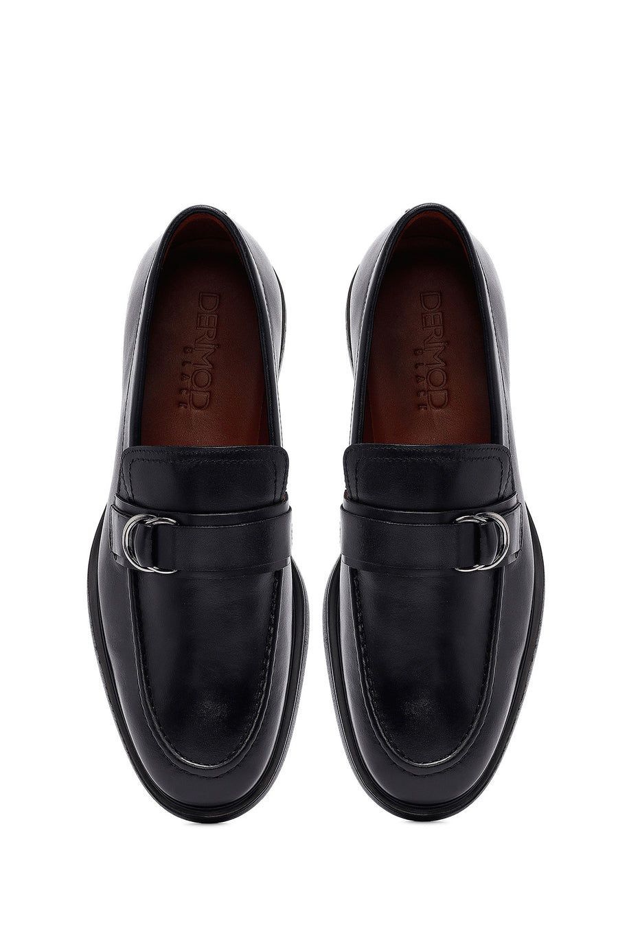 Men's Black Buckle Leather Loafer