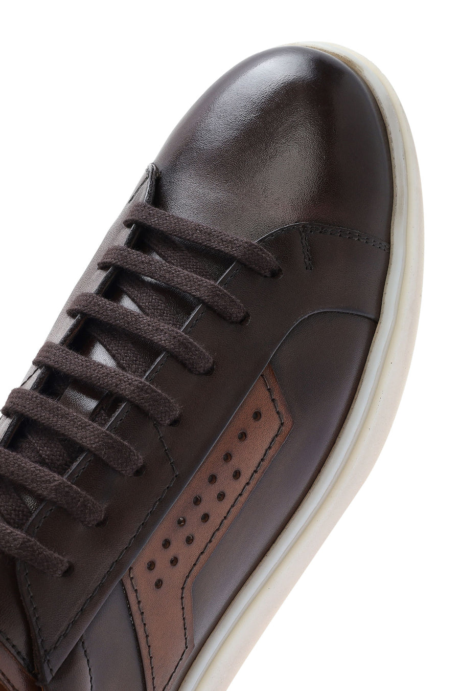 Men's Brown Lace-Up Leather Sneaker