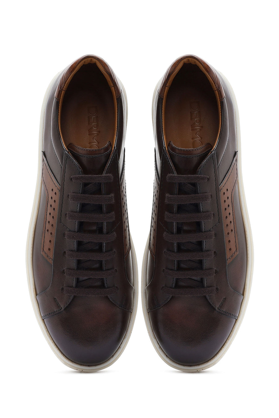 Men's Brown Lace-Up Leather Sneaker