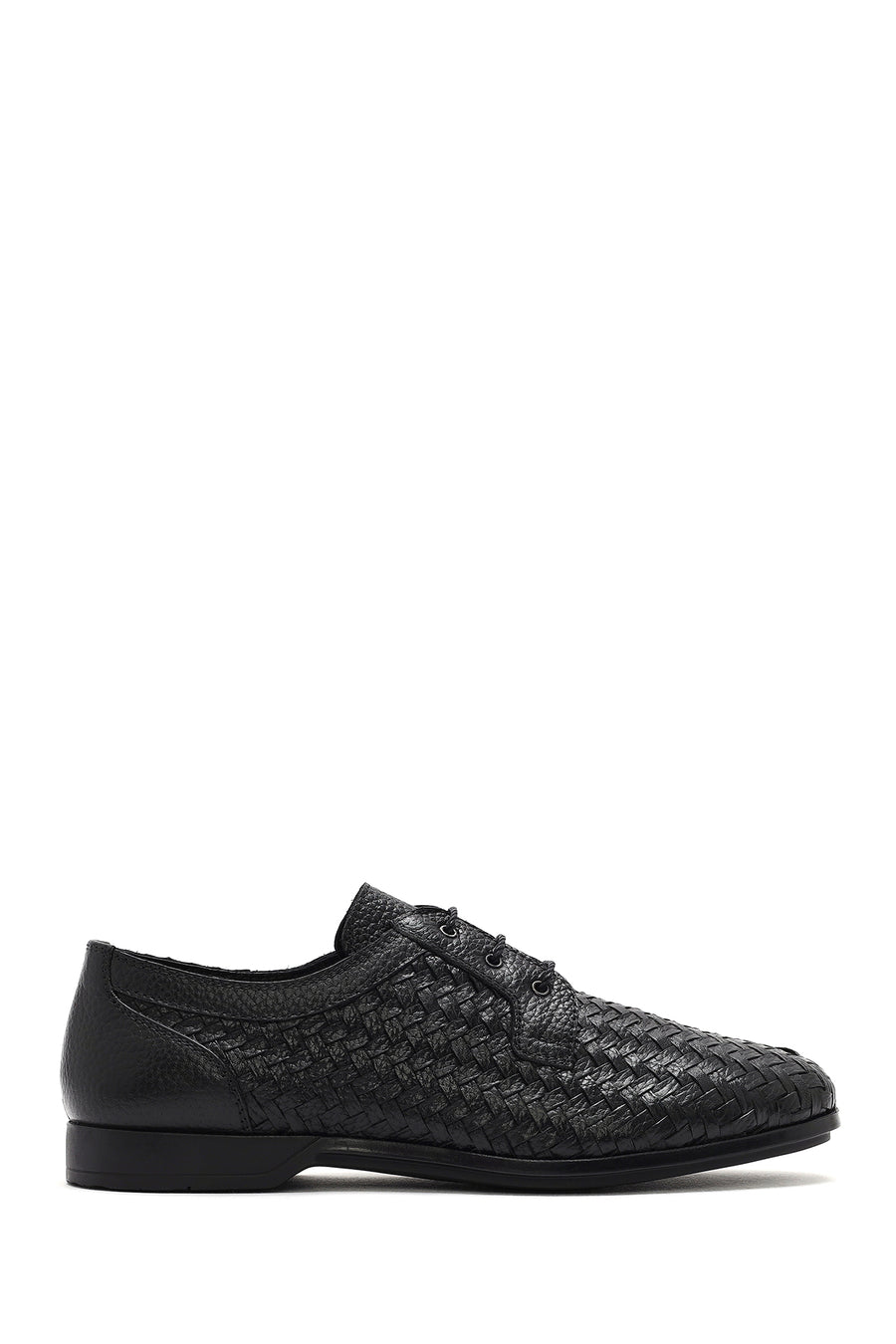 Erkek Siyah Örgülü Bağcıklı Deri Casual Ayakkabı 25SFD740829 | Derimod