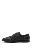 Men's Black Braided Lace-Up Leather Casual Shoes | Derimod