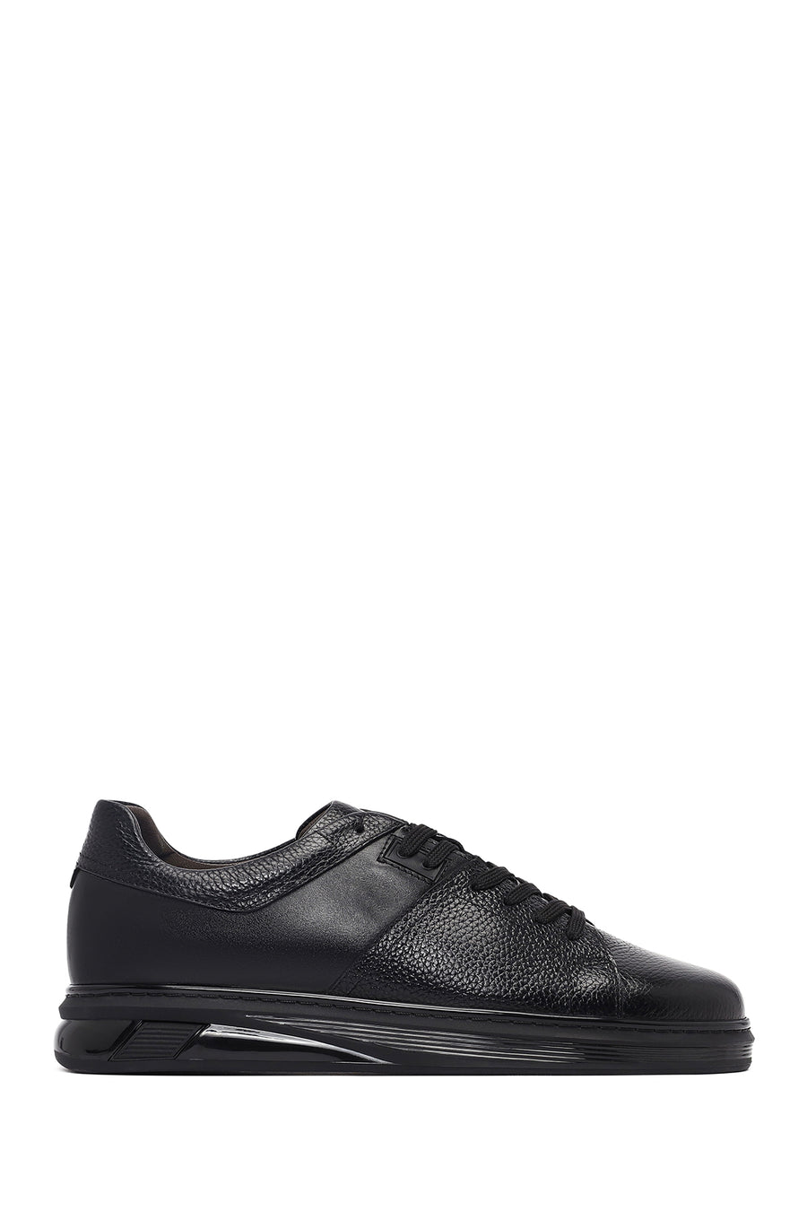 Erkek Siyah Bağcıklı Deri Sneaker 25SFD750118 | Derimod
