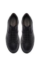 Men's Black Lace-Up Leather Sneaker | Derimod