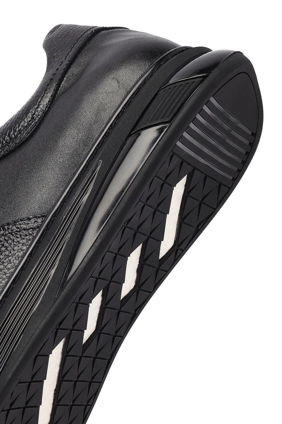 Erkek Siyah Bağcıklı Deri Sneaker