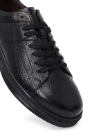 Men's Black Lace-Up Leather Sneaker | Derimod