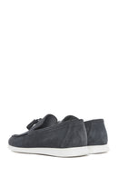 Erkek Gri Püsküllü Süet Deri Casual Loafer | Derimod