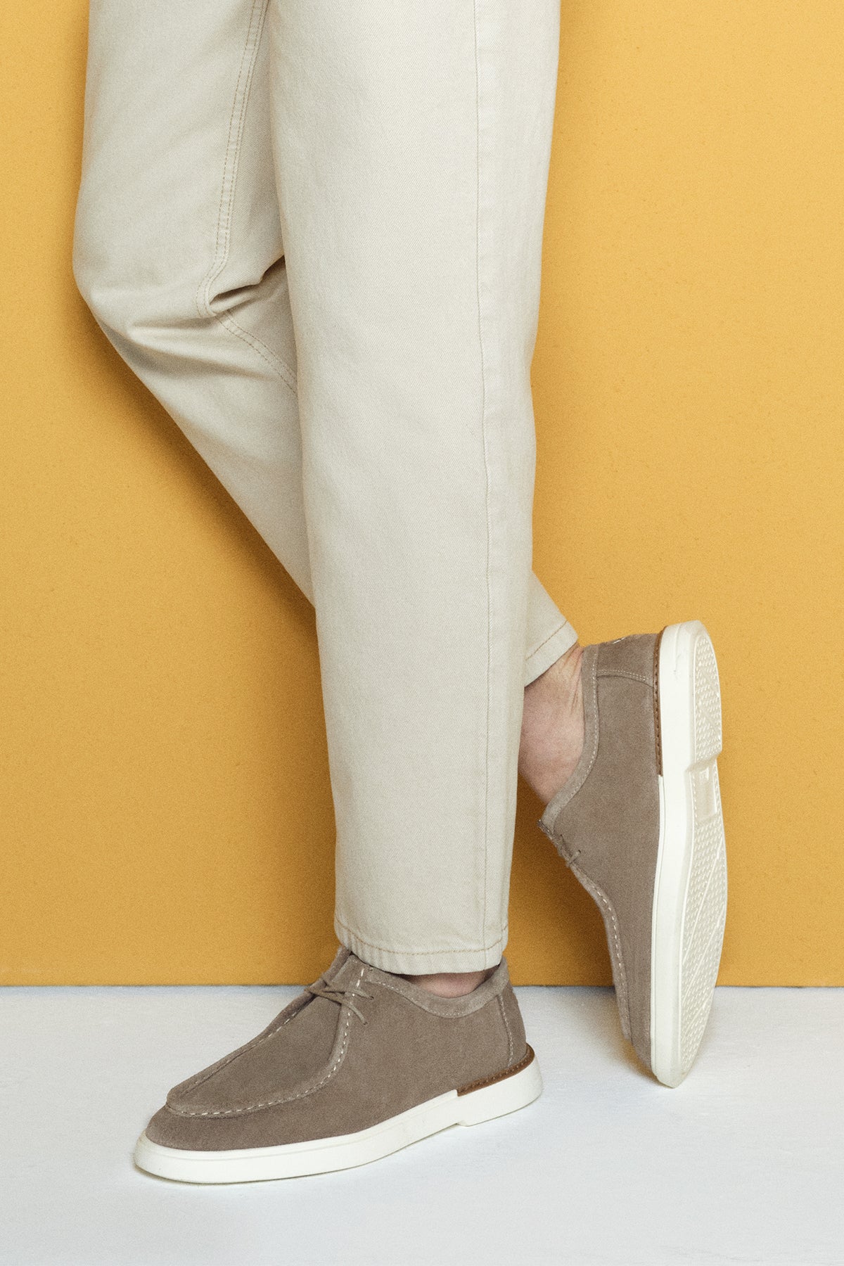 Men's Beige Suede Leather Casual Shoes 25SFD750510 | Derimod