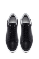 Erkek Siyah Bağcıklı Deri Sneaker | Derimod