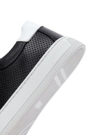 Erkek Siyah Bağcıklı Deri Sneaker | Derimod