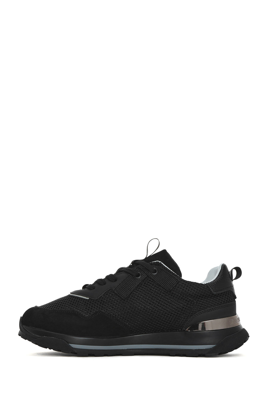 Men's Black Lace-up Leather Sneaker