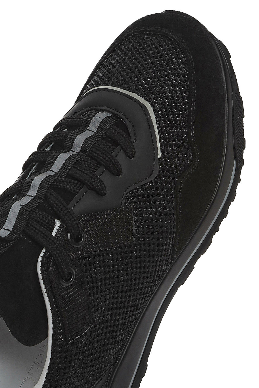 Men's Black Lace-up Leather Sneaker