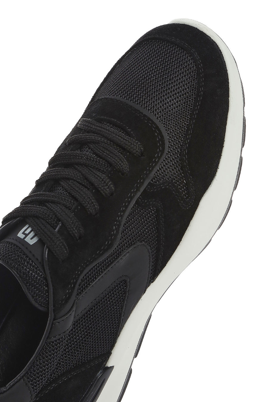 Men's Black Lace-up Leather Sneaker